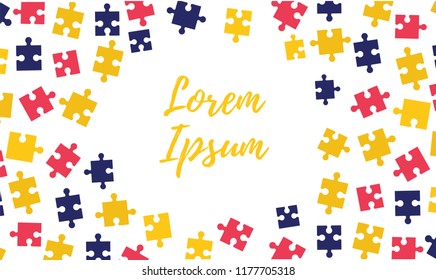 Puzzle pieces banner design template. Game Background . symbol of logic and Smart