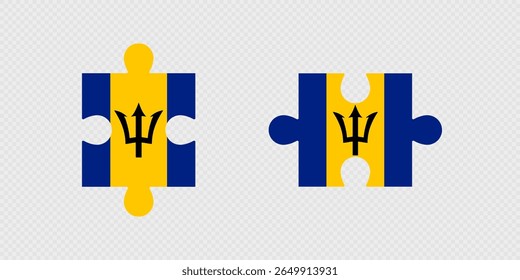 Puzzle Pieces with Barbados Flag.