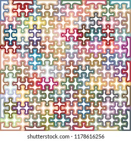 Puzzle pieces based colorful grid pattern