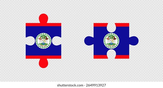 Puzzle Pieces with Belize Flag.