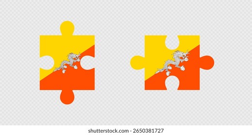 Puzzle Pieces with Bhutan Flag.