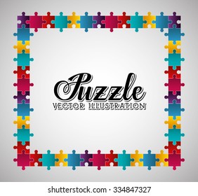 Puzzle pieces and big ideas design, vector illustration graphic