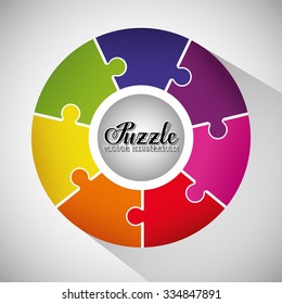 Puzzle pieces and big ideas design, vector illustration graphic