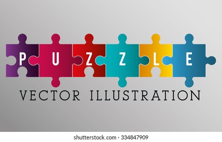 Puzzle pieces and big ideas design, vector illustration graphic
