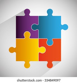 Puzzle pieces and big ideas design, vector illustration graphic