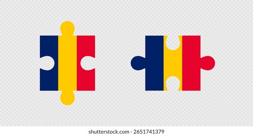 Puzzleteile mit Tschad-Flagge.