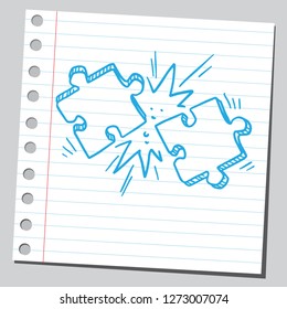 Puzzle pieces clash