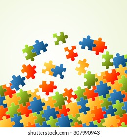 Puzzle pieces colorful background