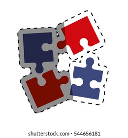 puzzle pieces concept icon vector illustration graphic design