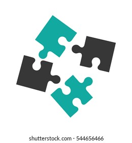 puzzle pieces concept icon vector illustration graphic design