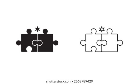 Puzzle pieces connected with transparent background