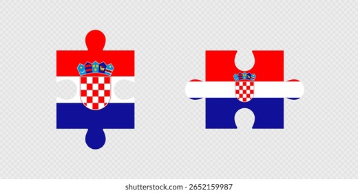 Peças de quebra-cabeça com bandeira da Croácia.
