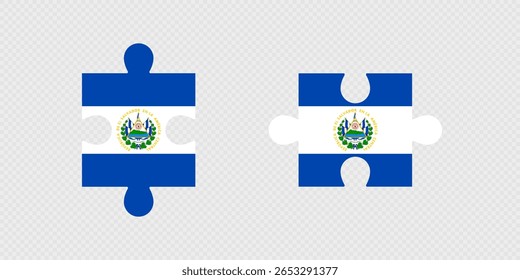 Peças do quebra-cabeça com a bandeira de El Salvador.