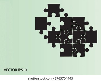 Puzzle pieces fitting together perfectly in a creative teamwork and problemsolving concept illustration