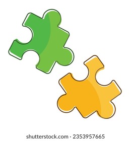 puzzle pieces flat vector illustration logo icon clipart isolated on white background