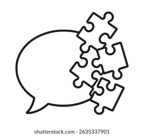 Puzzle Pieces Forming a Speech Bubble: Collaborative Problem Solving