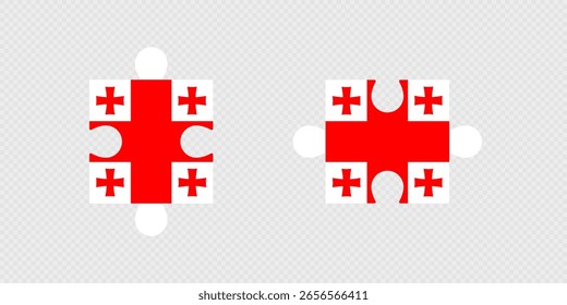 Puzzle Pieces with Georgia Flag.