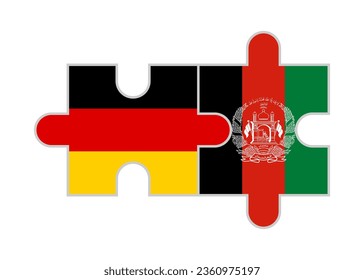 puzzle pieces of germany and afghanistan flags. vector illustration isolated on white background