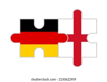 puzzle pieces of germany and england flags. vector illustration isolated on white background