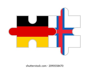 puzzle pieces of germany and faroe islands flags. vector illustration isolated on white background
