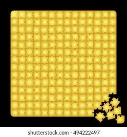 Puzzle pieces of gold.