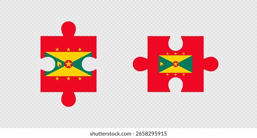 Piezas del rompecabezas con la bandera de Granada.