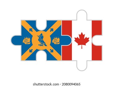 puzzle pieces of halifax and canada flags. vector illustration isolated on white background
