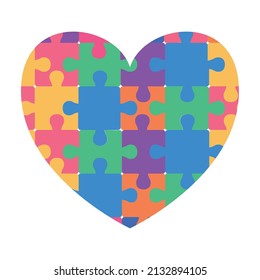puzzle pieces heart autism day