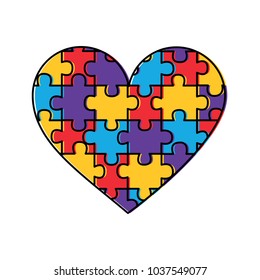 Puzzle Pieces Heart Love Icon Image Stock Vector (Royalty Free ...