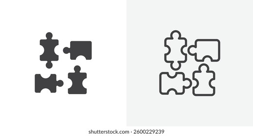 Puzzle pieces icon collection. vector illustration set