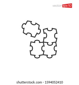 Puzzle Pieces Icon Design Vector
