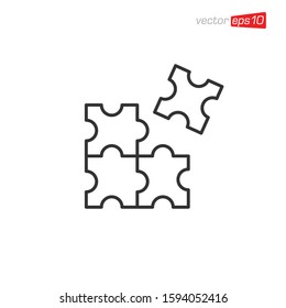 Puzzle Pieces Icon Design Vector