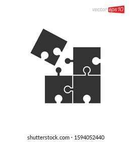 Puzzle Pieces Icon Design Vector