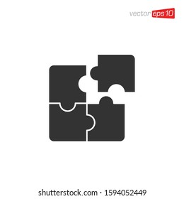 Puzzle Pieces Icon Design Vector