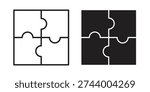 Puzzle pieces icon in editable style. Vector icon graphics