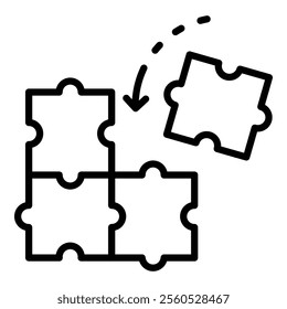 Puzzle Pieces Icon Element For Design