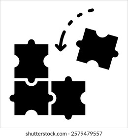 Puzzle Pieces Icon Element For Design