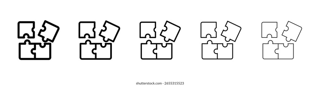 Puzzle pieces icon filled flat sign concept for web design.