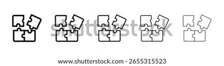 Puzzle pieces icon filled flat sign concept for web design.