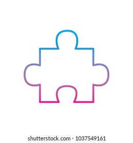 puzzle pieces icon image vector illustration design  blue to purple line