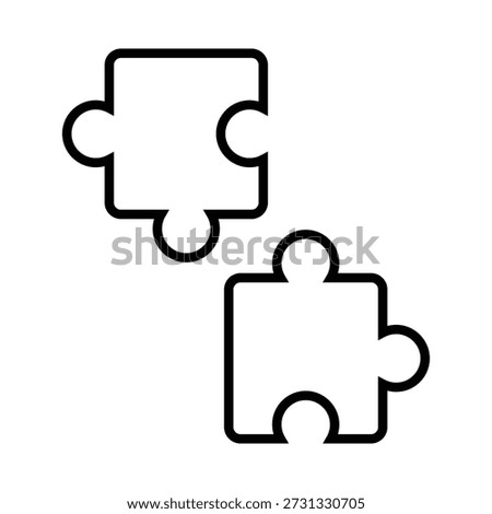 Puzzle Pieces Icon Integration, Compatibility and Modular Connection Concept