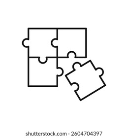 Puzzle pieces icon isolated. simple vector icon on white background