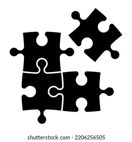 Puzzle pieces icon. Jigsaw vector illustration