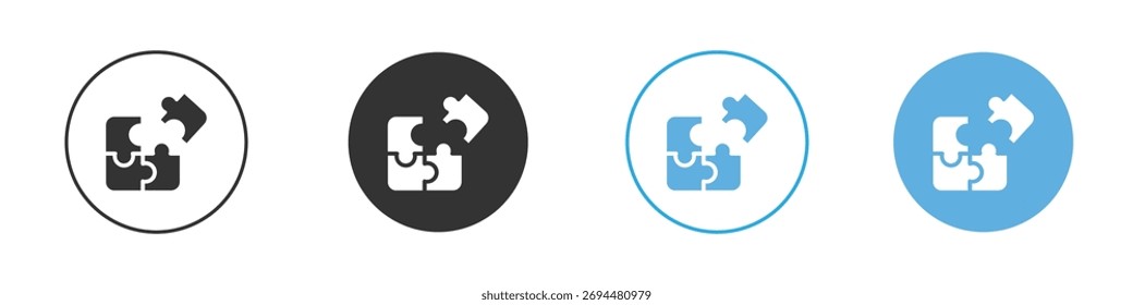 Puzzle pieces icon Logo Template Design set