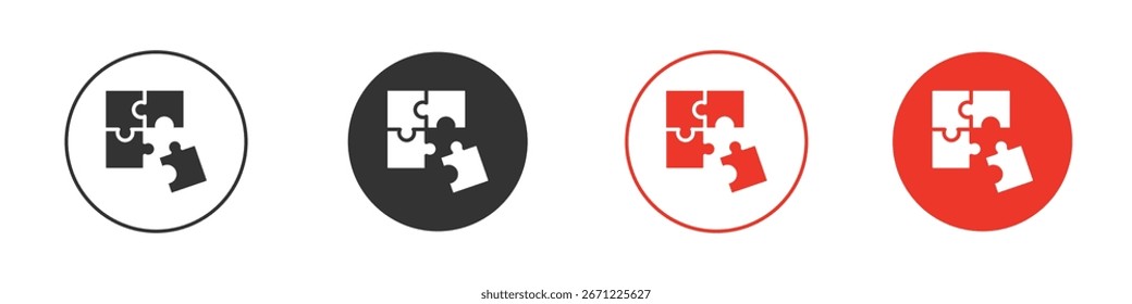 Icono de las piezas del rompecabezas para el logotipo, símbolo de la muestra del Vector para el diseño