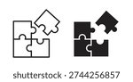 Puzzle pieces icon. Outline and flat icons collection. EPS10