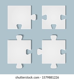 puzzle pieces icon with paper cut style for Business concepts, templates, layout, infographics.