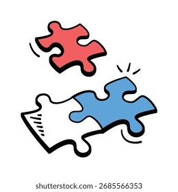 Icono de piezas de rompecabezas que representa el trabajo en equipo, resolución de problemas comerciales, estrategia.