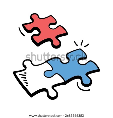 Puzzle pieces icon representing teamwork, business problem solving, strategy.