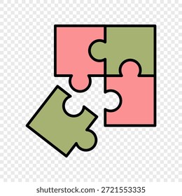Symbol für Puzzleteile. Getrennte Änderbarkeit